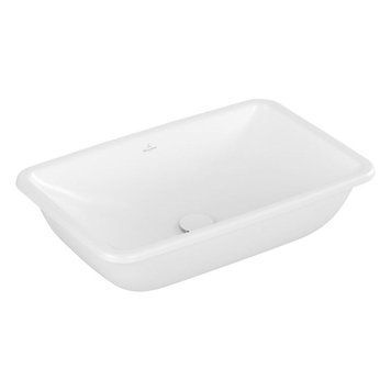 Умывальник накладной VILLEROY & BOCH LOOP & FRIENDS 4A5801RW, 615x380 мм с переливом, CeramicPlus, белый 800005819 фото