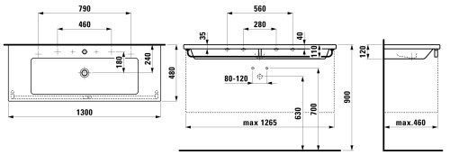 Тумба з умивальником LIVING 130 см LAUFEN CASE H4013110754631+H8164360001041, білий 103939 фото