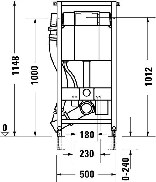 Інсталяція DURAVIT DURASYSTEM INSTALLATIONSELEM. WD1014000000, для підвісного унітазу з функцією очищення повітря 800006110 фото