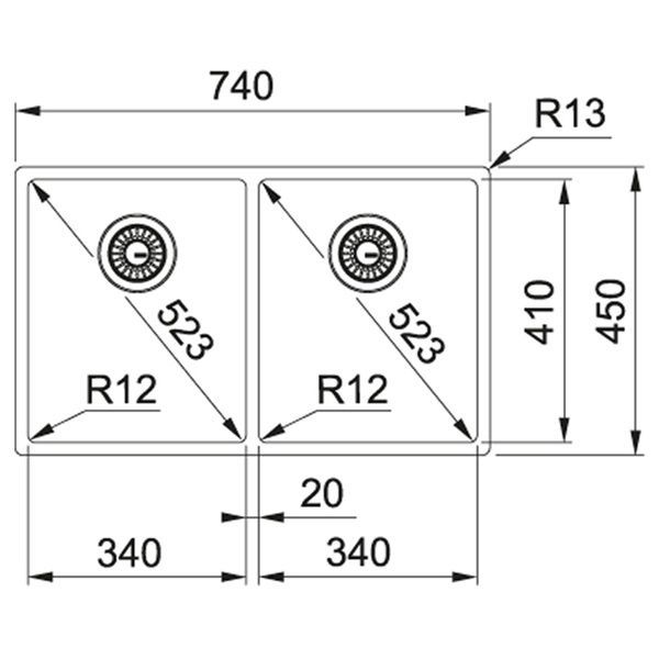 Кухонная мойка FRANKE BOX BXX 220/120-34-34 127.0370.188, нержавеющая сталь 800006960 фото