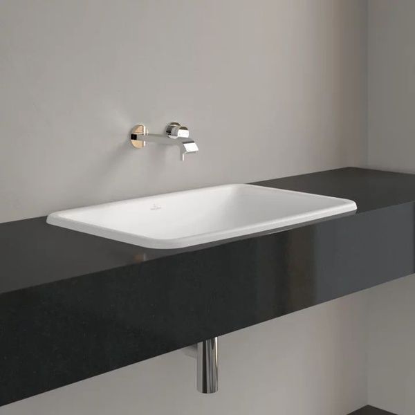 Умывальник накладной VILLEROY & BOCH LOOP & FRIENDS 4A5801RW, 615x380 мм с переливом, CeramicPlus, белый 800005819 фото