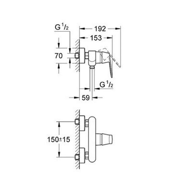 Смеситель для душа GROHE EUROSMART COSMOPOLITAN 32837000 11875 фото