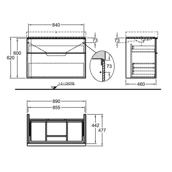 Тумба для ванної кімнати GEBERIT ICON 840390000, білий 83065 фото