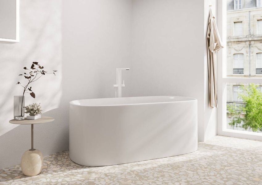 Смеситель для ванны напольный HANSGROHE TECTURIS E 73445700, белый матовый 94871 фото