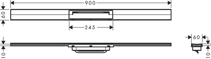Решетка душевого трапа HANSGROHE RAINDRAIN FLEX 56045670, черный матовый 800004420 фото