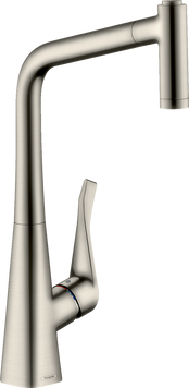 Смеситель для кухонной мойки HANSGROHE METRIS 14820800, нержавеющая сталь 39037 фото