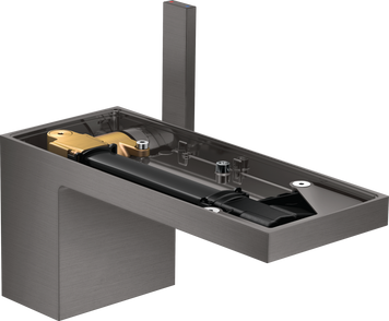 Смеситель для раковины AXOR MYEDITION 47012340, однорычажный, 70, с донным клапаном Push-Open, без панели, черный 75662 фото