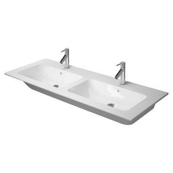 Умывальник накладной двойной DURAVIT ME BY STARCK 2336130060, 130 мм без отверстий под смеситель 800005961 фото