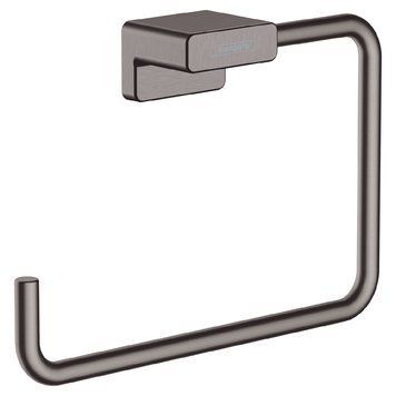 Держатель полотенец-кольцо HANSGROHE ADDSTORIS 41754340, шлифованный чёрный хром 93183 фото