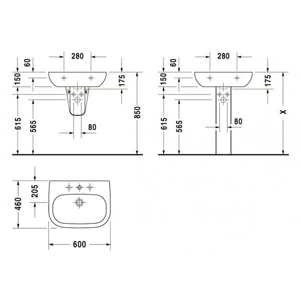 Умивальник DURAVIT D-CODE 23106000002 46477 фото