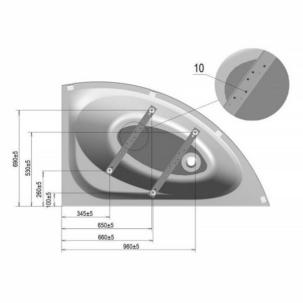 Ножки для ванны IMPRESE BLATNA Leg150BL, 150 см 74090 фото