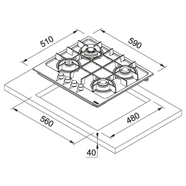 Газовая варочная поверхность FRANKE MARIS FHMA 604 3G DC MB C 106.0670.112 800006361 фото