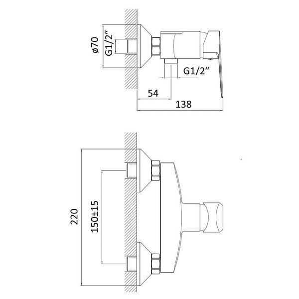 Змішувач для душу RJ LOTUS RBZZ002-5, хром 58167 фото