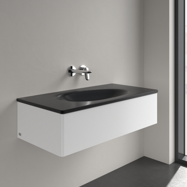 Умивальник накладний VILLEROY & BOCH ANTAO 4A76A3R7, 100x50см, без переливу, без отвору під змішувач, Ceramic Plus, чорний матовий 800005570 фото