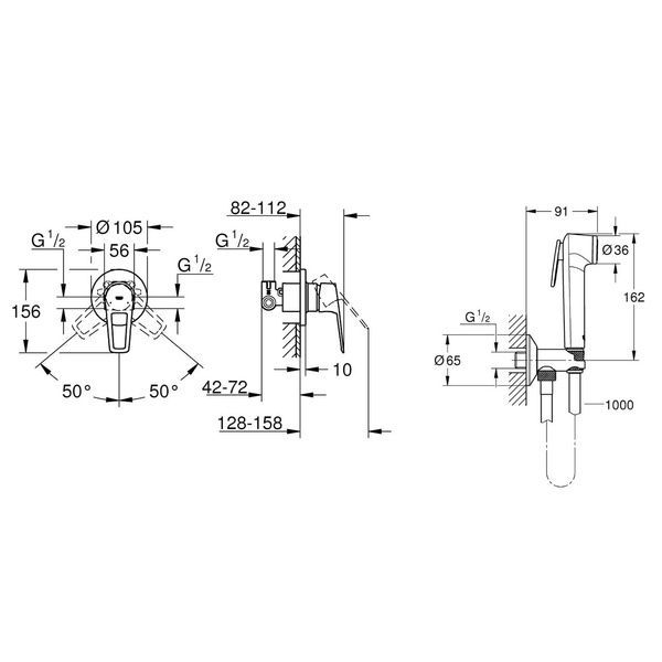 Гігієнічний душ зі змішувачем GROHE UA2904200B 88530 фото