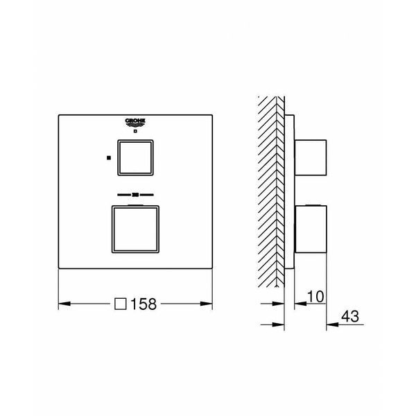 Змішувач для душу GROHE GROHTHERM CUBE 24153000 69718 фото