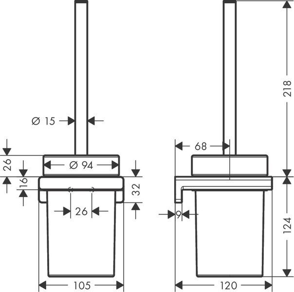 Щетка для унитаза HANSGROHE ADDSTORIS 41752700, белый 81484 фото