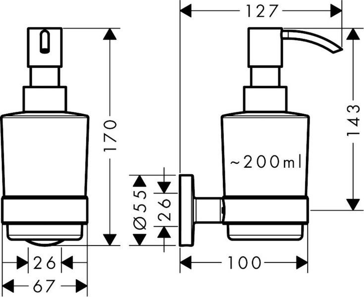 Дозатор рідкого мила HANSGROHE LOGIS 41714000, хром 62399 фото