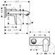 Смеситель для раковины настенный HANSGROHE METRIS 31085000 24718 фото 2