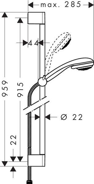 Душевой набор HANSGROHE CROMETTA 27766000 12973 фото
