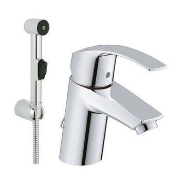 Смеситель для умывальника с гигиеническим душем GROHE EUROSMART 23124002, хром 51411 фото