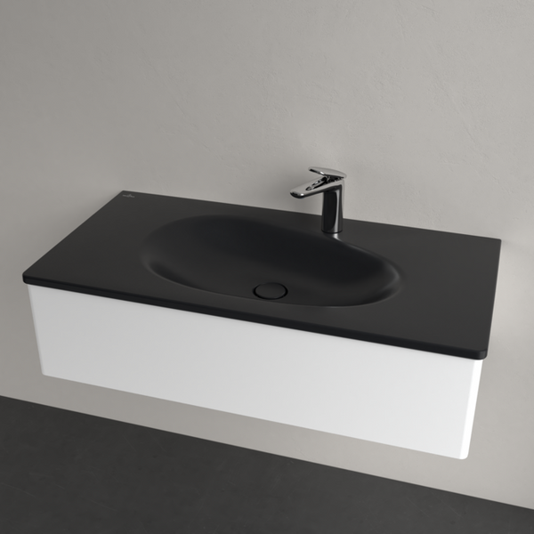 Умивальник накладний VILLEROY & BOCH ANTAO 4A76A2R7, 100x50см, без переливу, з отвором під змішувач, Ceramic Plus, чорний матовий 800005571 фото