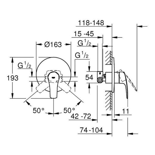 Смеситель для душа GROHE EUROSMART 33556003 86937 фото