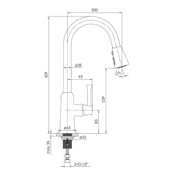 Смеситель для кухни с выдвижным изливом IMPRESE PODZIMA ZRALA ZMK02170815 56570 фото