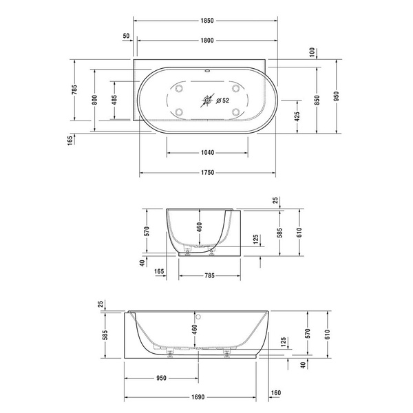 Ванна акриловая DURAVIT LUV 700431000000000, 185х95 800005912 фото