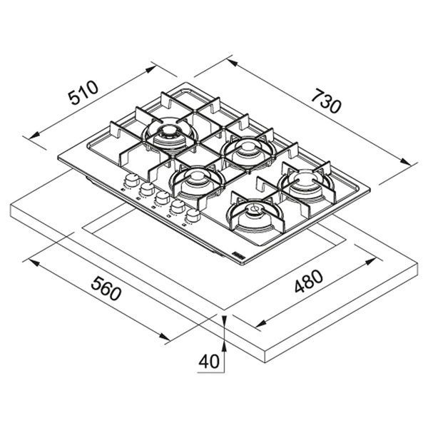 Газовая варочная поверхность FRANKE MARIS FHMA 755 4G DCL MB C 106.0670.114 800006362 фото