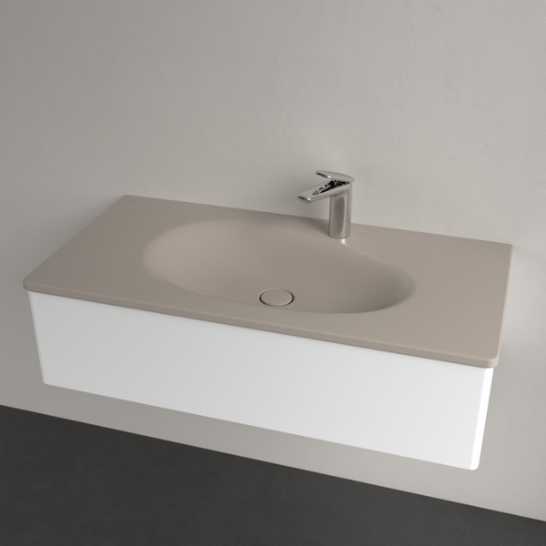 Умивальник накладний VILLEROY & BOCH ANTAO 4A76A2AM, 100x50см, без переливу, з отвором під змішувач, Ceramic Plus, бежевий 800005871 фото