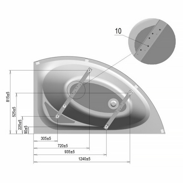 Ножки для ванны IMPRESE BLATNA Leg170BL, 170 см 74091 фото