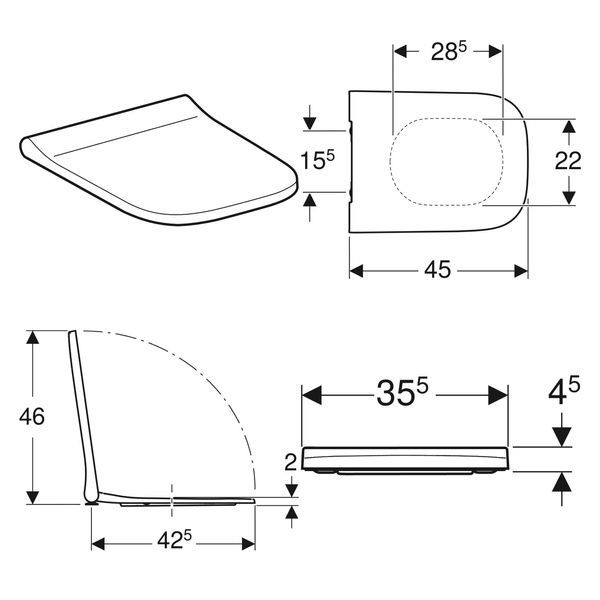 Сидіння унітазу з кришкою GEBERIT SMYLE 500.687.01.1, білий глянсовий 85623 фото