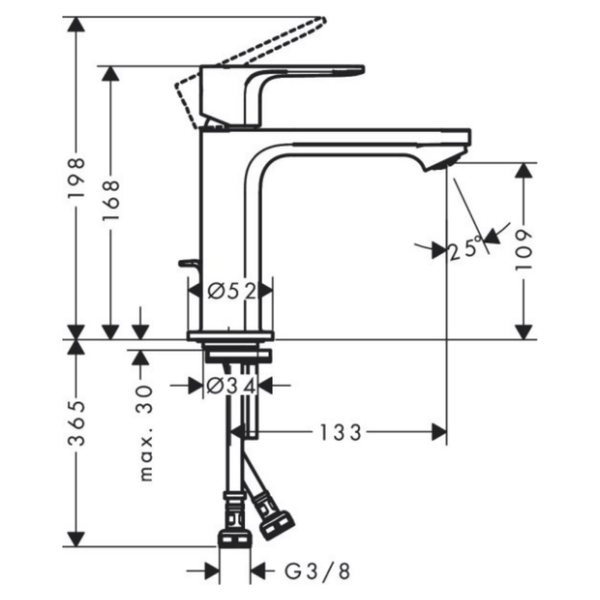 Змішувач для умивальника HANSGROHE REBRIS S 72588000 100016 фото