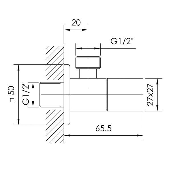 Кутовий вентиль чверть обороту G1/2-G1/2 IMPRESE GRAFIKY ZMK172415045, бронза сатин 96207 фото