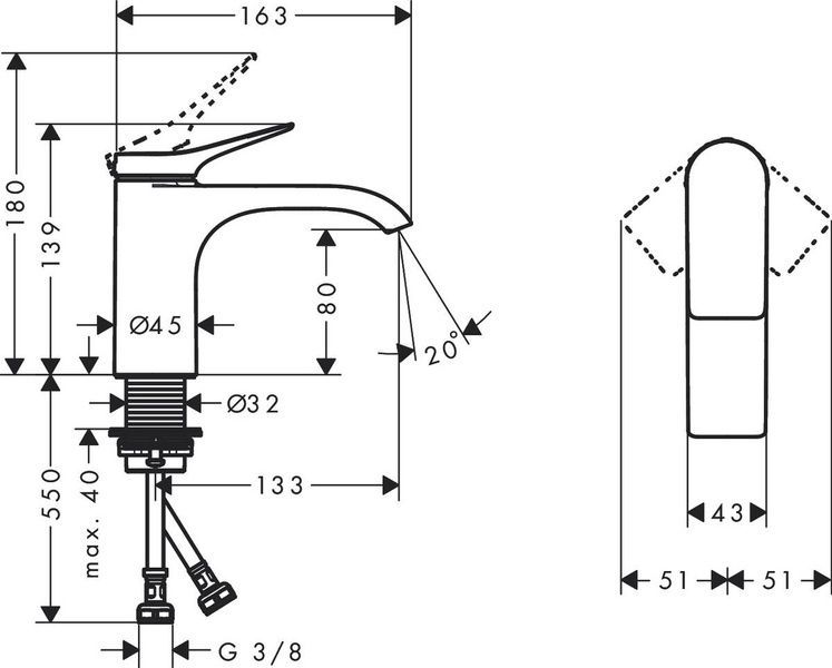 Змішувач для раковини HANSGROHE VIVENIS 75012000 800004022 фото