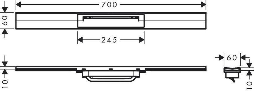 Решітка душового трапа HANSGROHE RAINDRAIN FLEX 56043670, чорний матовий 800004422 фото