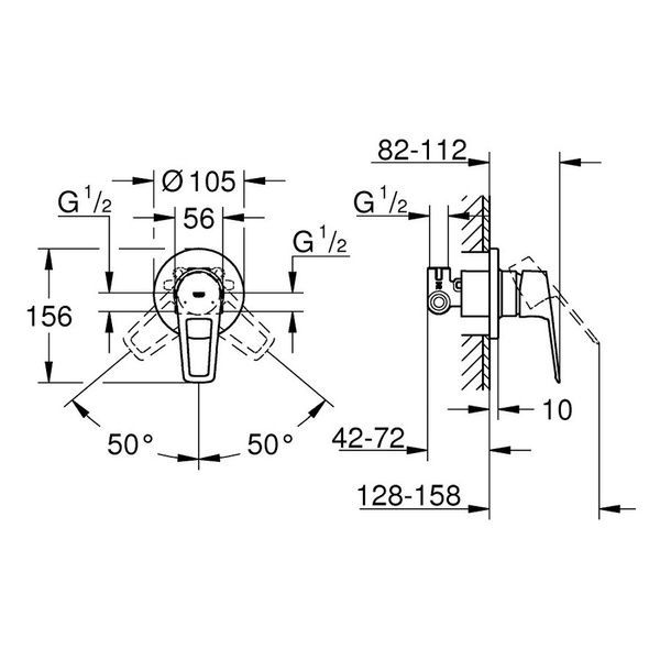 Змішувач для душу GROHE BAULOOP 29042001 84902 фото