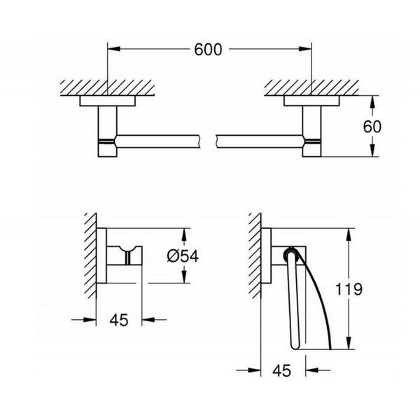 Набор аксессуаров для ванной комнаты GROHE ESSENTIALS 40775001 69639 фото