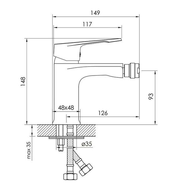 Смеситель для биде IMPRESE VITE f03107401AA, хром 84133 фото