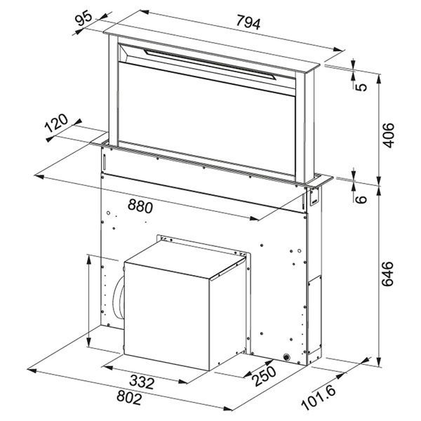 Кухонна витяжка FRANKE DOWNDRAFT FDW 908 IB XS 110.0365.588, чорний 800006663 фото