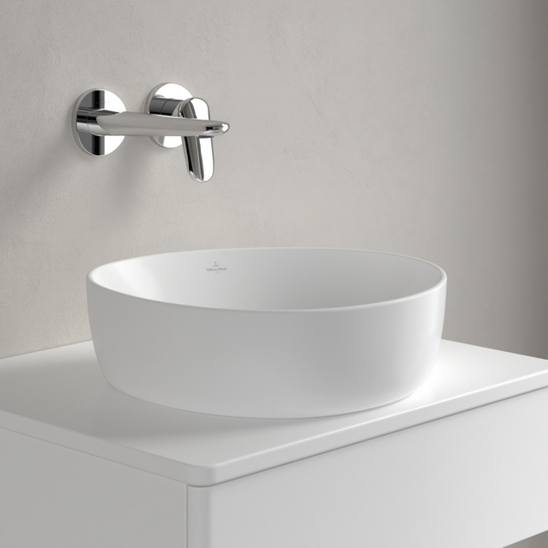 Умывальник на столешницу VILLEROY & BOCH ANTAO 4A7240RW, 40x39.5 см, Ceramic Plus, белый матовый 800005722 фото