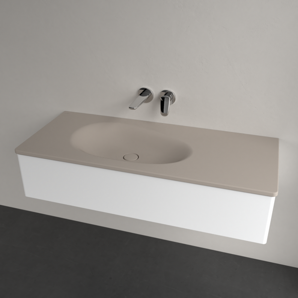 Умивальник накладний VILLEROY & BOCH ANTAO 4A77L3AM, 120x50см, без переливу, без отвору під змішувач, Ceramic Plus, бежевий 800005872 фото
