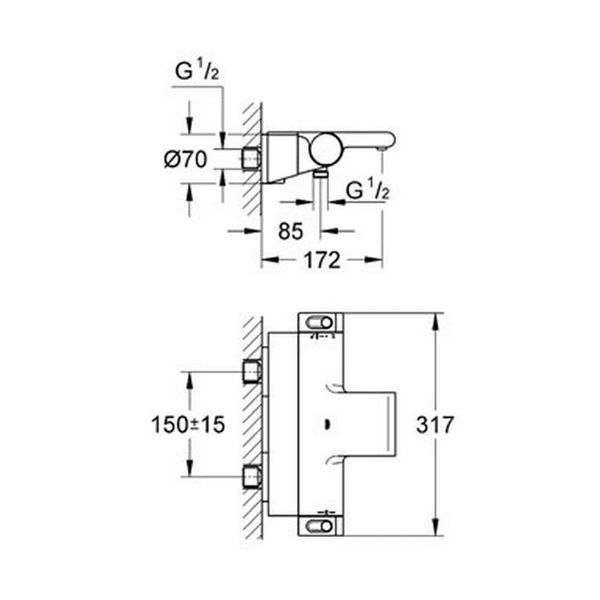 Змішувач для ванни GROHE GROHTHERM 2000 34464001 35217 фото