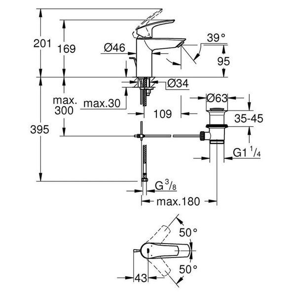 Змішувач для умивальника GROHE EUROSMART 33265003 86703 фото