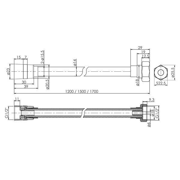 Шланг душовий 1700 мм IMPRESE IMPRESE f03600101TC, сріблястий 101124 фото