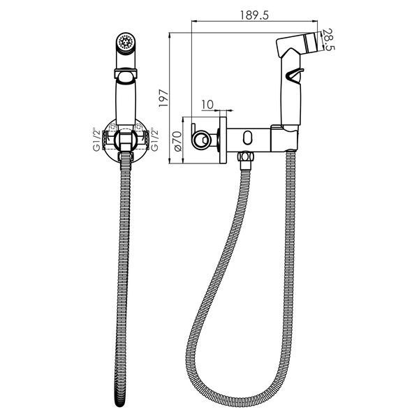 Гигиенический душ со смесителем IMPRESE KUCERA f03703401AA 93705 фото