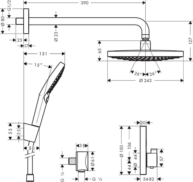 Душевая система с термостатом HANSGROHE RAINDANCE SELECT 27297000 48759 фото