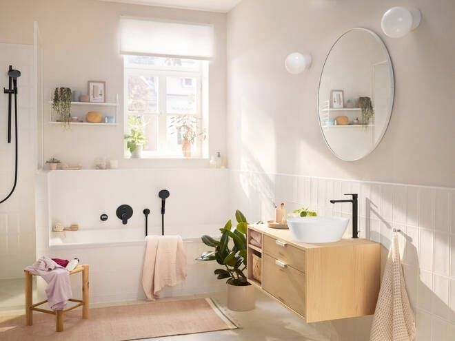 Смеситель для раковины с донным клапаном HANSGROHE REBRIS S 72590670, черный матовый 800004123 фото