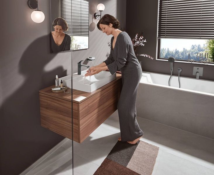 Змішувач прихованого монтажу 2 функції HANSGROHE VIVENIS, чорний матовий хром 101527 фото
